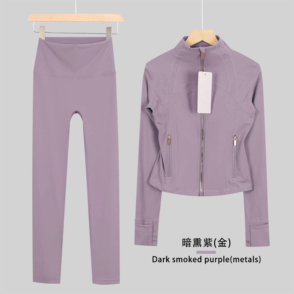 Lululacie chaqueta de cuello corto de nueve puntos chaqueta deportiva DF chaqueta chaqueta chaqueta de manga larga ropa de yoga de fitness para mujeres