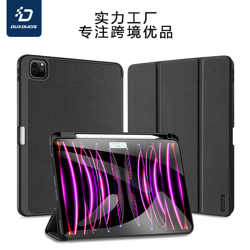 DUXDUCIS es adecuado para la funda protectora del iPad Air13 con ranura para lápiz, funda protectora plegable triple para iPad11, funda anticaídas.