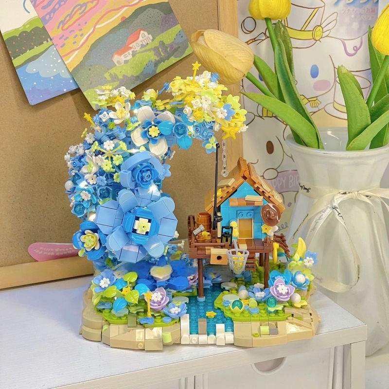 【メーカー直送】ゴッホの月光の花の家 積み木 ローズブーケ DIY 同型 女性教師向け ホリデーギフト|undefined
