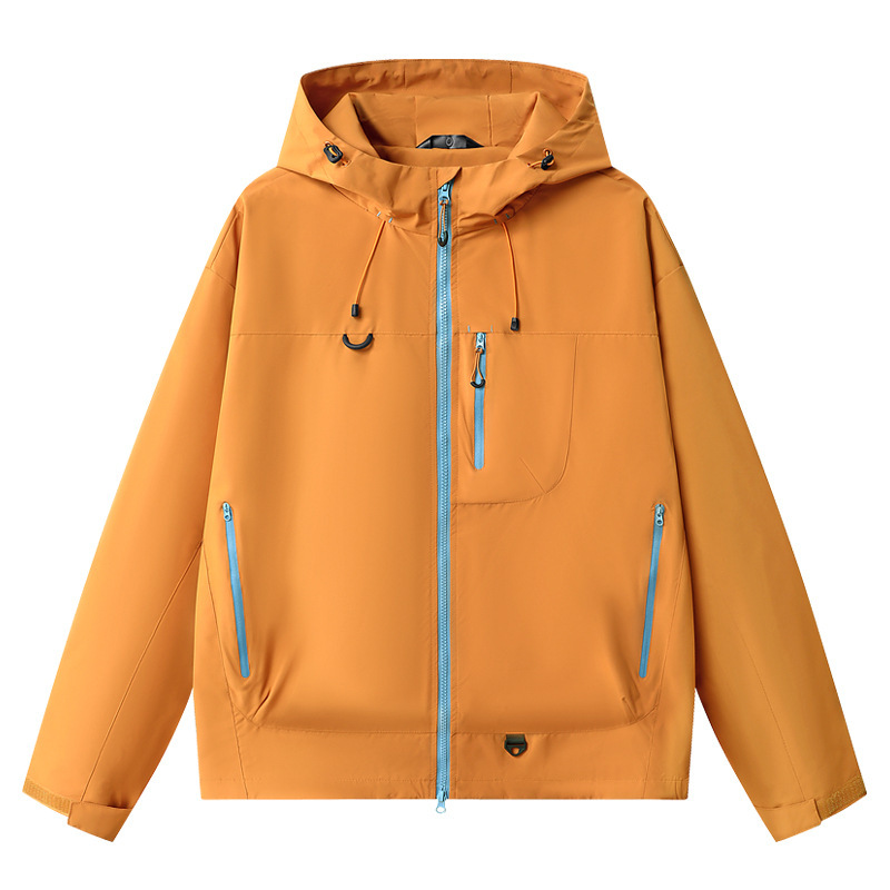 7870冲锋衣男女春秋青少年户外防风防水登山服工装夹克连帽外套|undefined
