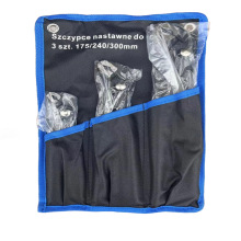 03快速水泵钳3PC多功能可调式大开口快调水管钳帆布袋扳手套装