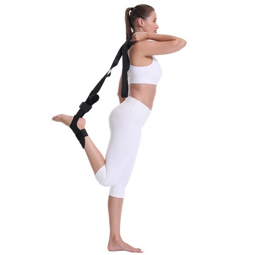 Manufacturer wholesale yoga stretch belt segmented adjustment auxiliary hamstring stretch belt rehabilitation training leg foot stretch belt