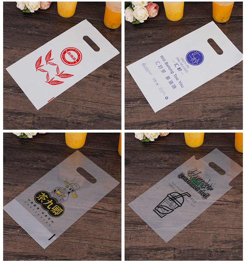 Disposable single and double cup coffee, milk tea bags, transparent pvc juice handbags, commercial beverage takeout packaging bags pic 16