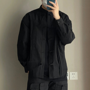 New Chinese Men's Wear Chinese Style Button Tang Suit Shirt Men's Jacket Summer Spring High-end Design Sense Short-sleeved Shirt