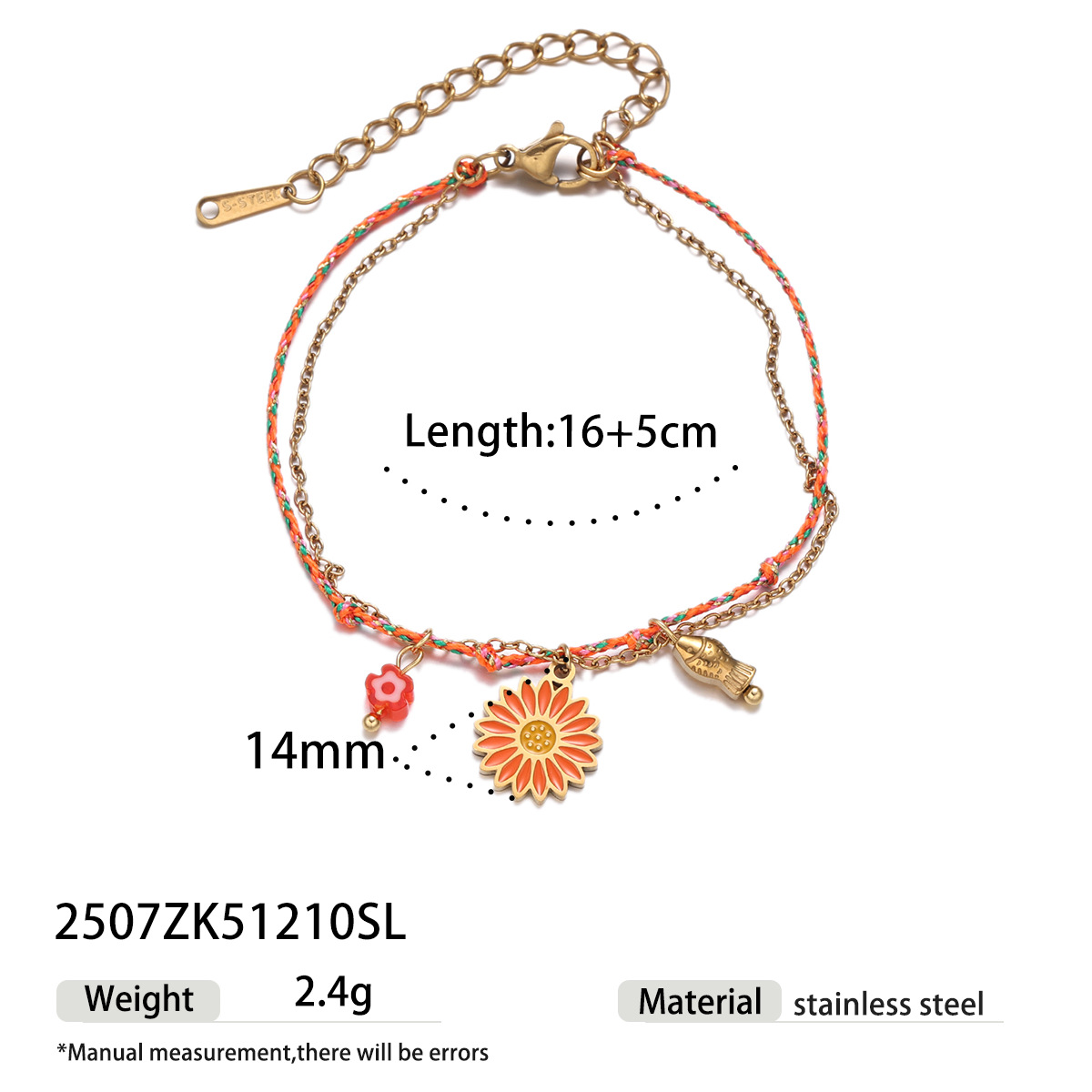 TENA Europa y América pulsera de acero inoxidable lujo ligero nicho flores mariposa colgante pulsera de acero de aluminio joyas de mano calientes transfronterizas