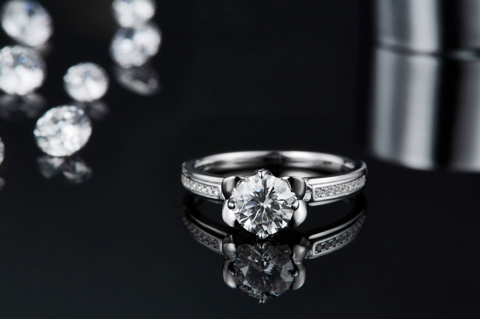 华莎珠宝 Ring with stone, classic accessory for St. Valentine's Day, 1 carat