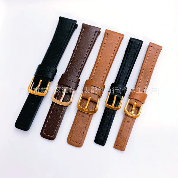 Universal Imitation Leather Watch Strap, Plain Weave Flat Watch Strap, Wholesale Watch Strap Accessories, Ultra-Thin Watch Strap Direct Supply
