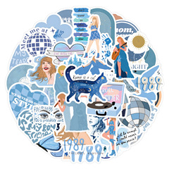 60 pieces Taylor Swift blue graffiti stickers for car luggage cup skateboard waterproof stickers wholesale