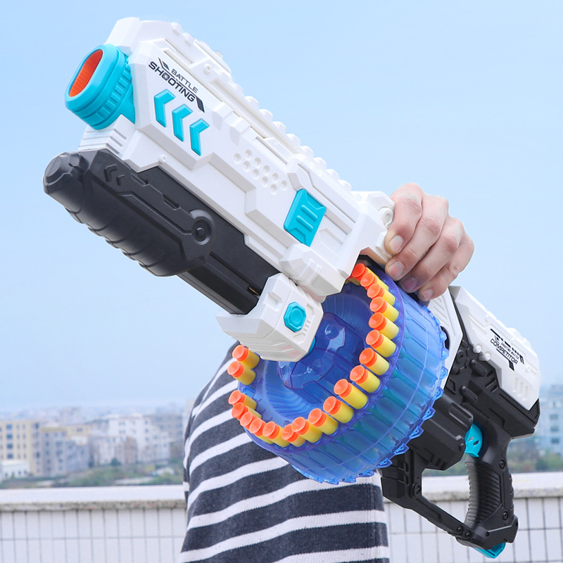 Xionghai Toys Boys 30 ráfaga eléctrica Pistola de balas suave automática Regalo para niños Blaze Flame Caja de regalo XH9963