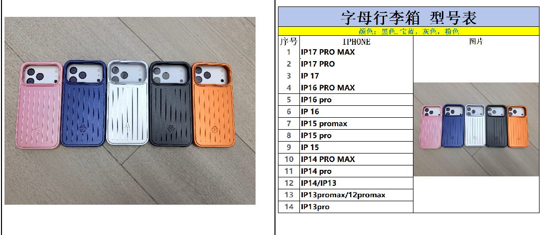 Metallic Stripe Suitcase Hard PC Case for iPhone 16 15 14 13 12 Pro Max Shockproof Anti-Drop Full Cover
