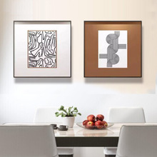 餐厅装饰画简约现代黑白抽象艺术轻奢高级感客厅壁画卧室床头挂画