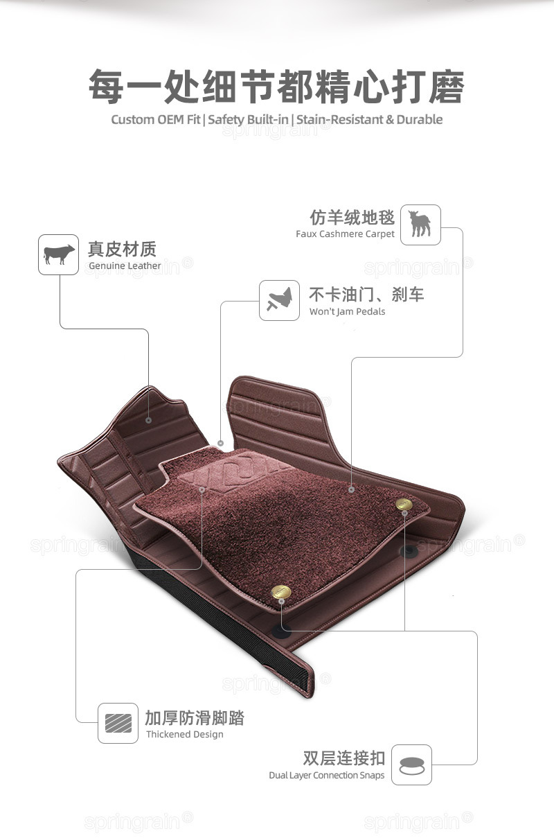 Suitable for Buick Envision Plus, Lacrosse, Gl8, New Energy Zijin E7, Regal, Genuine Leather Full Surround Car Floor Mats