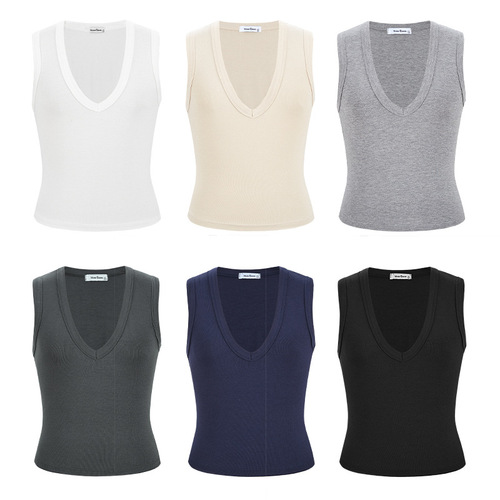 Cross-border Southeast Asia sleeveless V-neck top, small batch outerwear, innerwear, base top 62839