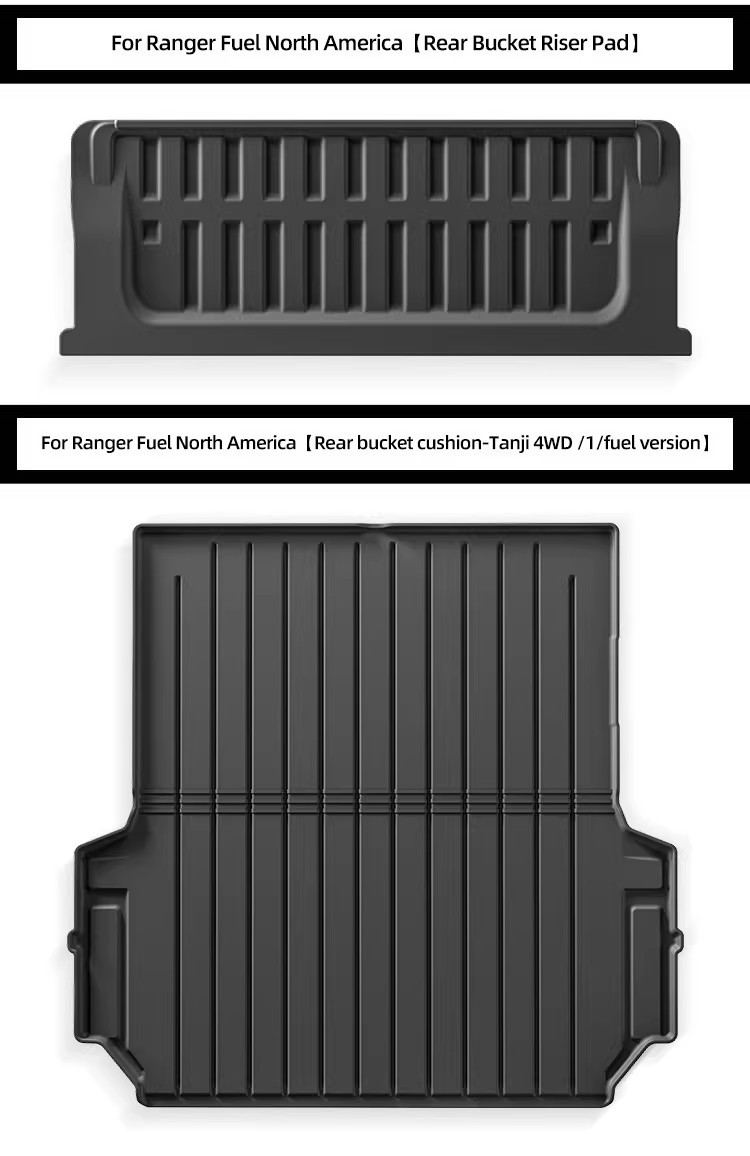 Suitable for 19-25 Models of Ford Ranger, Tpe Rear Bed Mats for Left and Right-Hand Drive Vehicles, Overseas