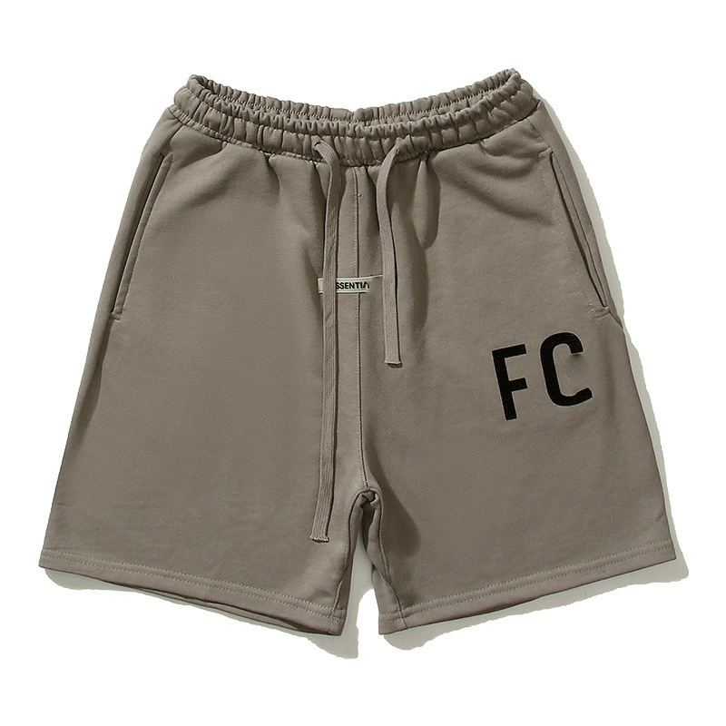 High-version FOG main line ESS trendy brand shorts flocking printed summer loose terry cloth sports and casual trousers men