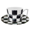 ES | Black and White Bo Ge Mike Cup ceramic cup ins Coffee cup plate afternoon tea cup creative net red cup