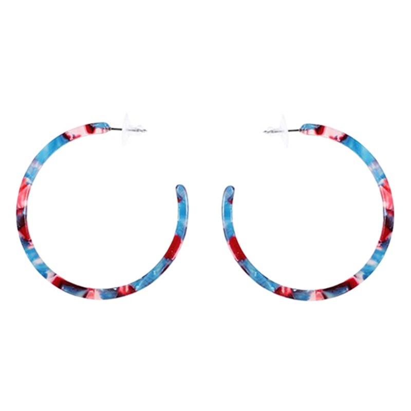 European and American Simple Fashion Creative Geometric Earrings Amazon Explosions Acrylic Acetic Plate Leopard C Earrings