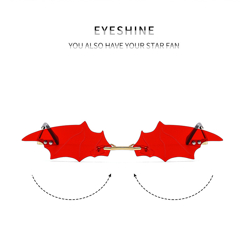 Nouvelles lunettes de soleil chauve-souris sans cadre européennes et américaines, lunettes de soleil photo de fête amusantes et colorées, lunettes de soleil tendance transfrontalières_voghion.com