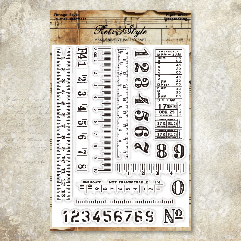 Cuentas de mano transparente sello de silicona fondo retro sello básico DIY decoración cuentas de mano sello de goma hongos papel manuscrito