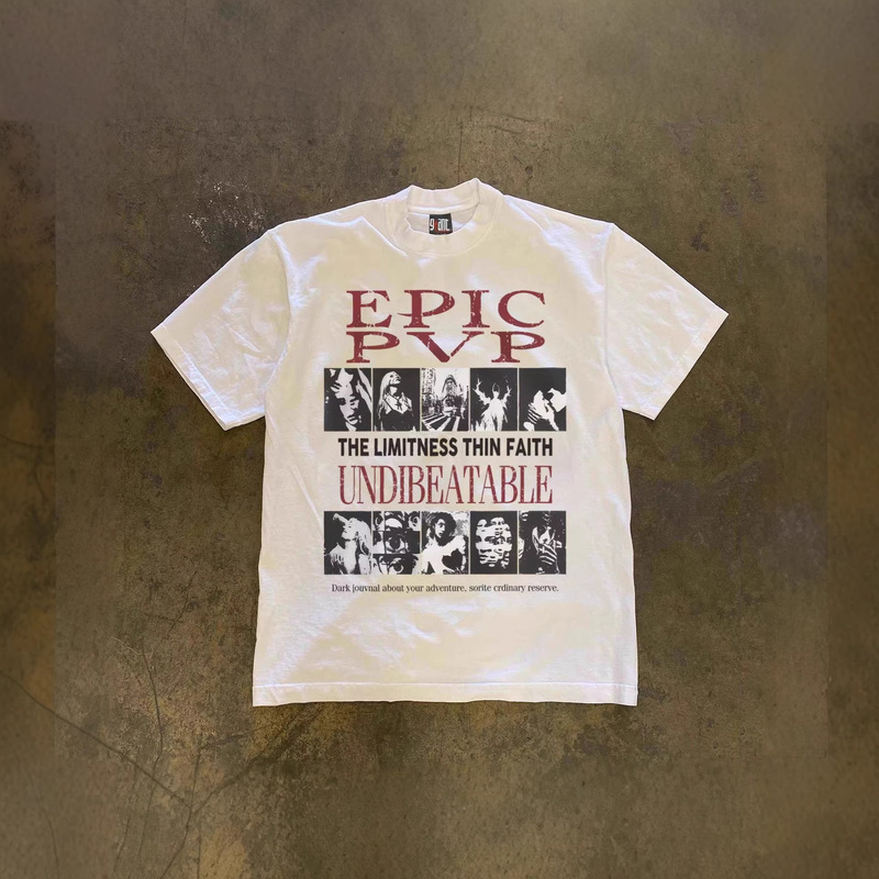 250g Heavyweight Pure Cotton! American-Style Oversized Vintage English Street Print Couple's Loose Short-Sleeve T-Shirt for Men 250g Heavyweight Pure Cotton! American-Style Oversized Vintage English Street Print Couple's Loose Short-Sleeve T-Shirt for Men