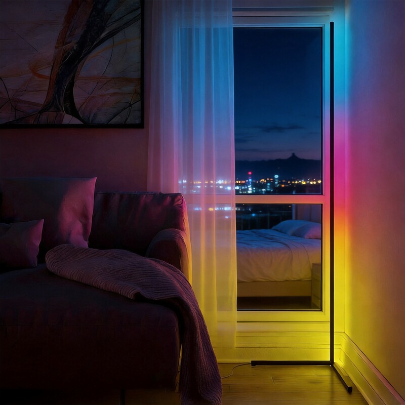 Cross-Border Rgb Minimalist Floor Lamp Creative Corner Ambiance Light Simple Modern Atmosphere Dimmable App-Controlled for Home Bedroom Cross-Border Rgb Minimalist Floor Lamp Creative Corner Ambiance Light Simple Modern Atmosphere Dimmable App-Controlled for Home Bedroom