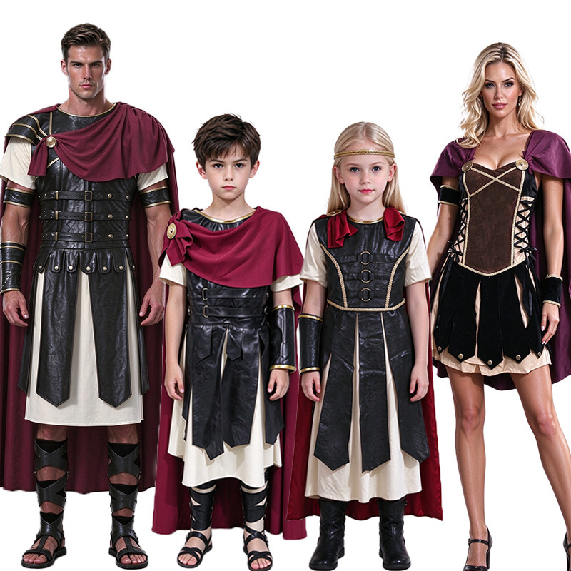 Halloween Masquerade parent-child costume adult male Knight soldier uniform cos dress up Knight Roman warrior Halloween Masquerade parent-child costume adult male Knight soldier uniform cos dress up Knight Roman warrior