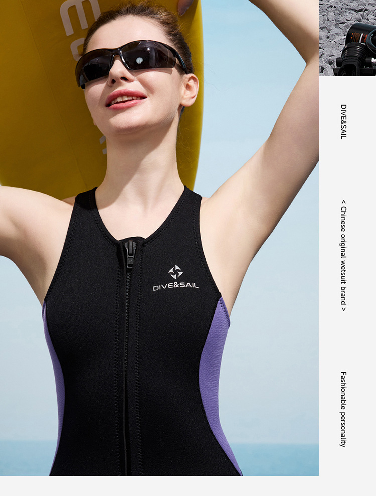 2 mm Neopren-Weste, Neoprenanzüge, einteiliger Neoprenanzug, Reißverschluss vorne, ärmellos, Shorty-Tauchanzug für Herren und Damen, Schnorcheln, Surfen, Badeanzüge – Detail 21