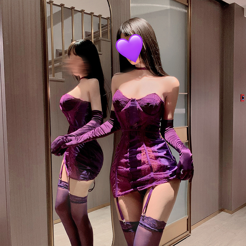 보라색 + 어울리는 양말 + 어울리는 소매