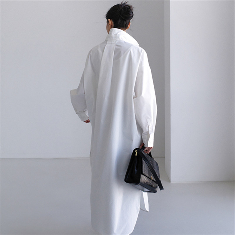 Shirt Dress Mid-Length Cardigan Outwear Loose Large Size Long-Sleeved Shirt Bf Asymmetrical Slit Sun Protection Clothing Trendy Shirt Dress Mid-Length Cardigan Outwear Loose Large Size Long-Sleeved Shirt Bf Asymmetrical Slit Sun Protection Clothing Trendy