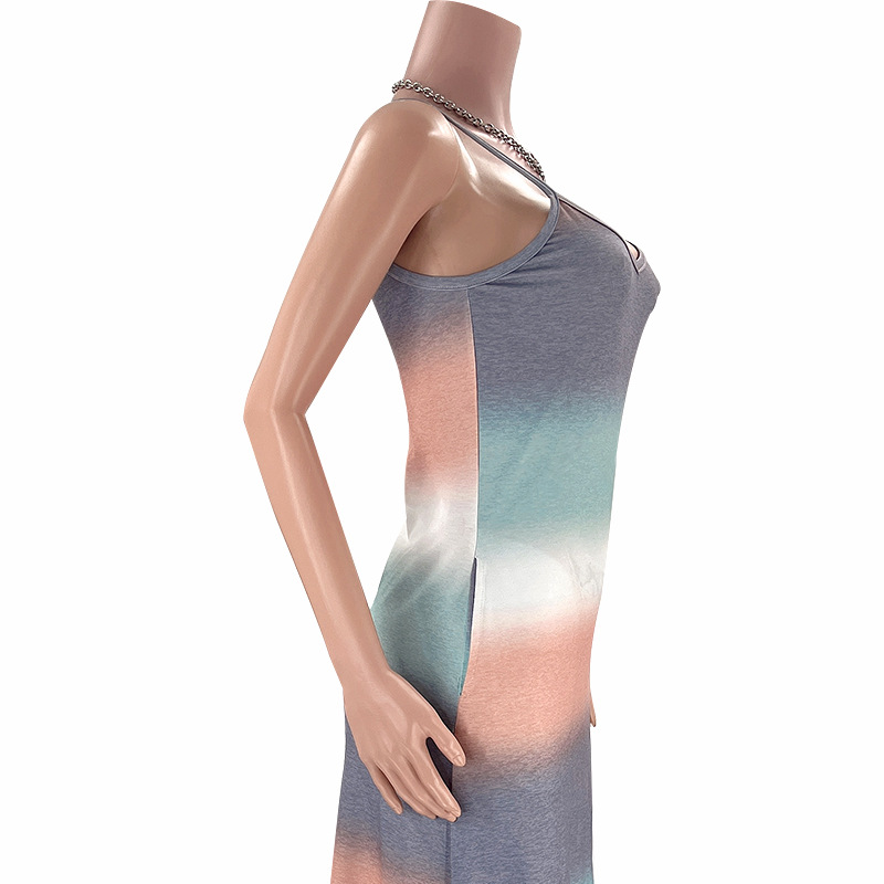 Summer Sexy Dreamy Color Printed Women Casual Strap Dress