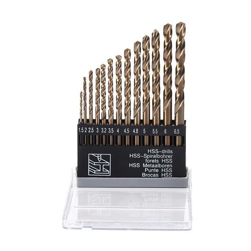 Cross-border high-speed steel M35 roasted yellow 13pc twist drill set 135-degree double back angle stainless steel opening cobalt-containing drill