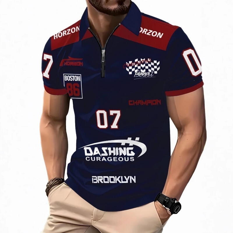 Men's New 3D Printed Short-Sleeved Polo Shirt, Casual, Fashionable and Refreshing Top, Direct Sales from the Manufacturer