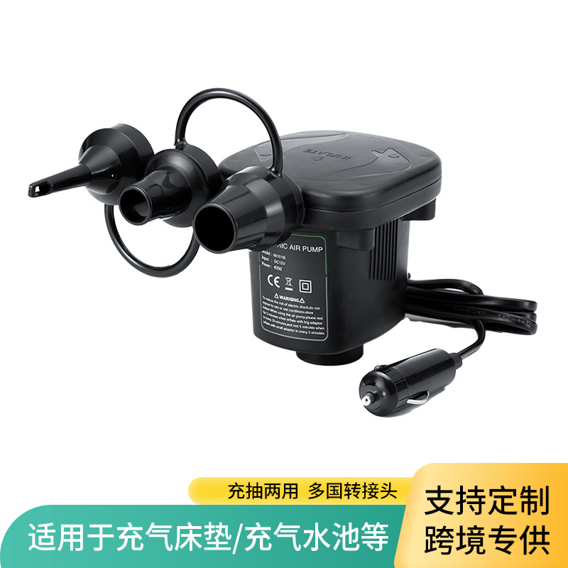 新款车载充泵电动充抽两用泵床垫充气工具户外车载打气泵现货批发
