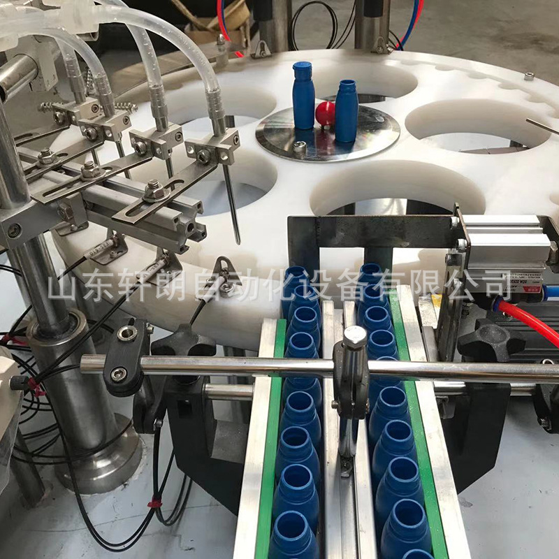 药剂定量灌装生产线 制药机械液体灌装机 药品膏霜压盖4头旋盖机