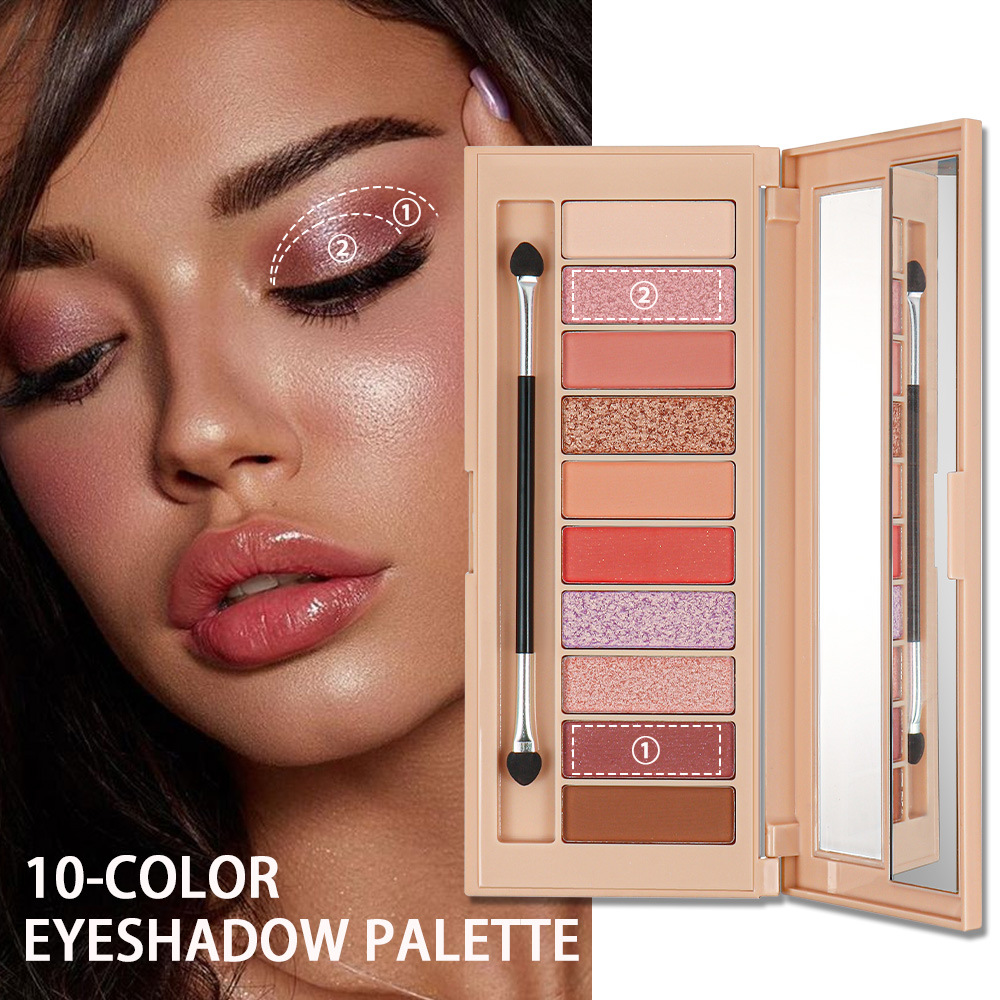 s.f.r color comercio exterior maquillaje fuente fábrica al por mayor mate perlada desarrollo de color 10 color sombra de ojos cepillo barato