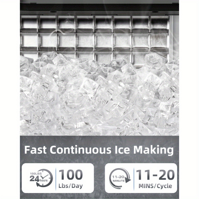 2026 nueva máquina de hielo de acero inoxidable transfronteriza 100 libras / 24 horas máquina de hielo comercial