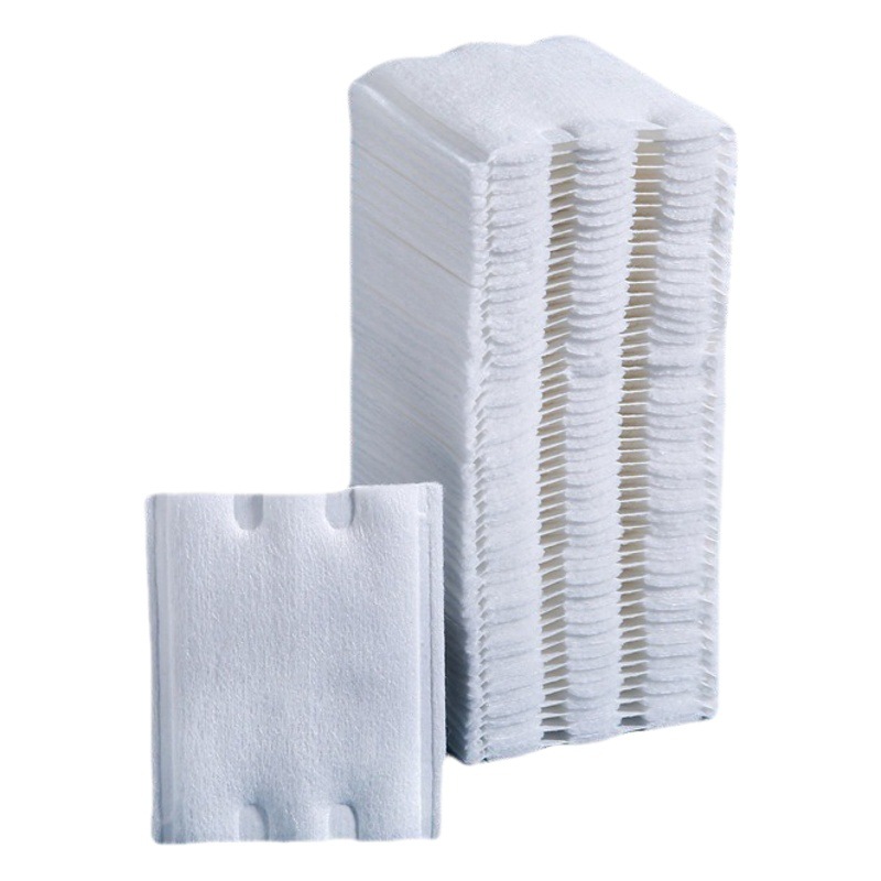 Fábrica a granel algodón maquillaje fábrica de algodón al por mayor a granel removedor de maquillaje desechable removedor de uñas hoja de algodón cuadrado de tres capas