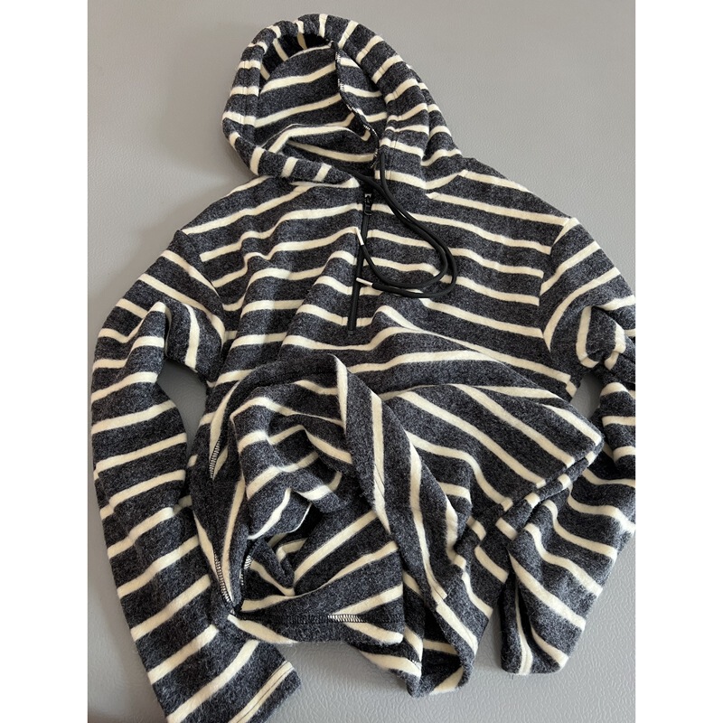 Fried Chicken Gentle Super Wear Rabbit Plush Half Zip Striped Hoodie Loose Long Sleeve Sweater Lazy Casual Pullover Women