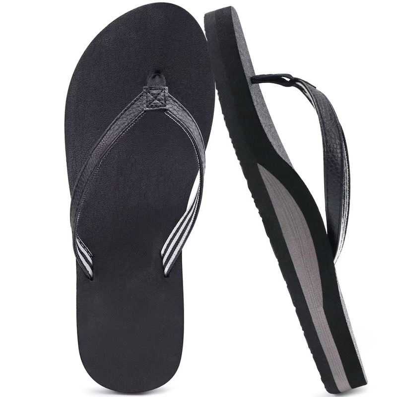 Women's Arch Support Flip Flops Plaid Yoga Mat Slip-On Summer Vacation Beach Walking Clip Toe Pad Sandals