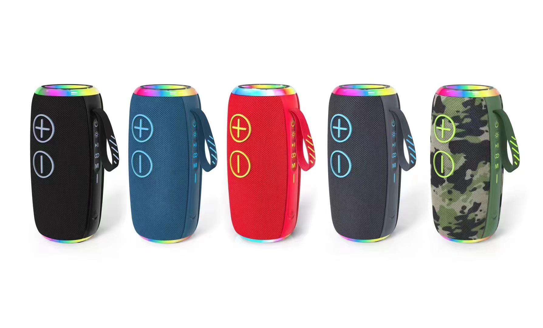 Altavoz Bluetooth transfronterizo doble altavoz subwoofer pesado lámpara de color portátil tarjeta de enchufe sonido altavoz de escritorio impermeable al aire libre