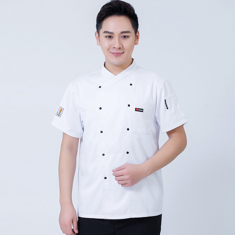 Uniformes de chef personalizados de alta gama, ropa de trabajo de chef de manga corta, transpirable y resistente al desgaste, uniformes de cocina de hotel de manga larga para hornear y cocinar en caliente para mujeres