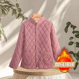 秋冬新款条绒棉服女灯芯绒外套加厚保暖蚕丝小棉袄大码女装妈妈装