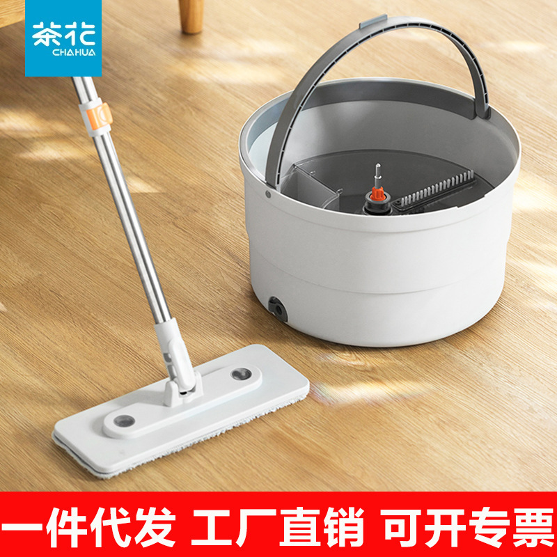 Camellia Mop Rotating Household One-mop Clean Hand-free Mop Mop Bucket Separate Mop Bucket Rotating Mop Drying
