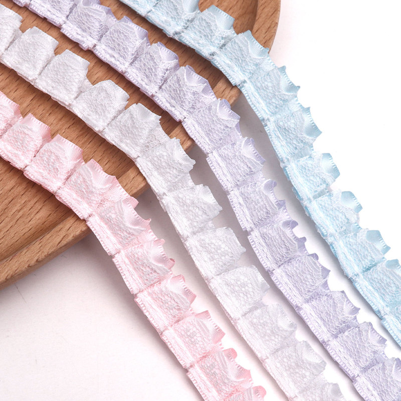 1.5cm Single-Sided Double-Layer Lace Trim for DIY Handmade Accessories, Doll Clothing Decoration, Lolita Ruffled Lace
