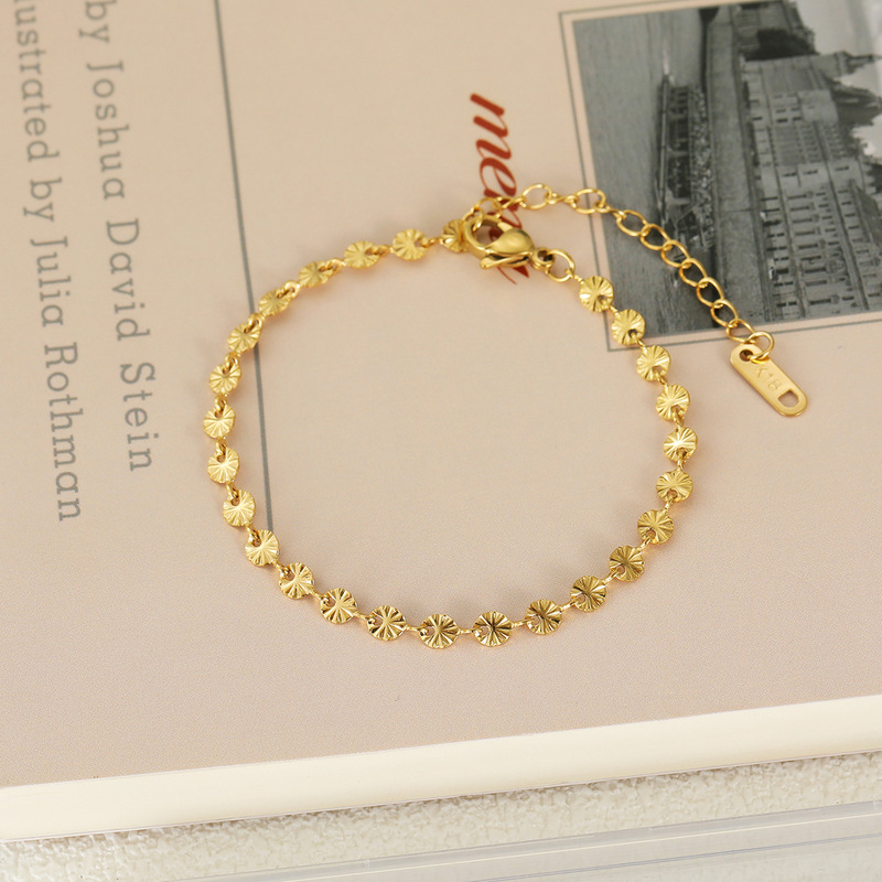 Trendy Hot Selling Japanese and Korean ins Style Personalized All-match Pattern Titanium Steel Bracelet Women's 18K Gold High-end Fashion Jewelry Trendy Hot Selling Japanese and Korean ins Style Personalized All-match Pattern Titanium Steel Bracelet Women's 18K Gold High-end Fashion Jewelry