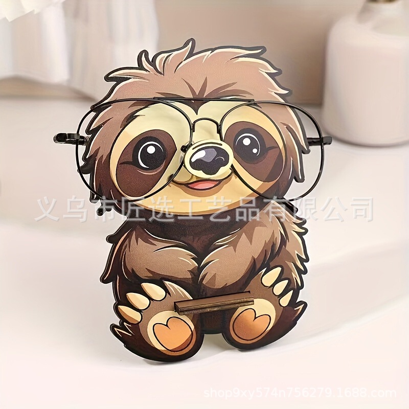 Cross-Border Hot-Selling Wooden Cartoon Animal-Shaped Glasses Display Stand Durable Office Desktop Decoration Storage Ornaments