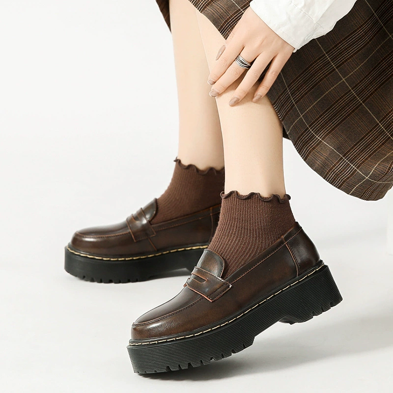 Заказ ~ Японские маленькие кожаные туфли женские студенческие Ретро академические туфли JK увеличенные туфли на платформе Мэри Джейн с круглой головкой