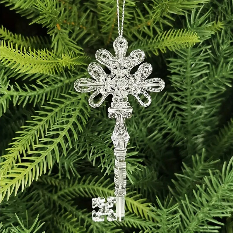 クリスマス装飾用品 透明アクリル雪の結晶エンジェルフラワークリスマスシーンクリエイティブデコレーションペンダント|undefined