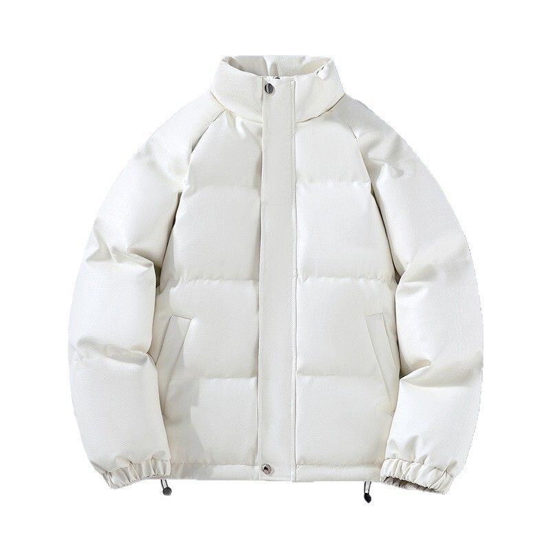 冬季加厚PU皮棉服男生潮流百搭棉衣外套潮牌宽松面包服休闲棉袄男|undefined