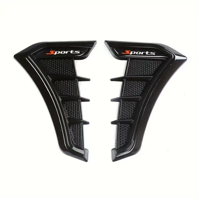 Car Simulation Shark Gill Fender Wing Modification Sticker Shark Fin Carbon Fiber Decorative Sticker Air Vent Sticker Factory (Other Car Modifications) - 003-black
